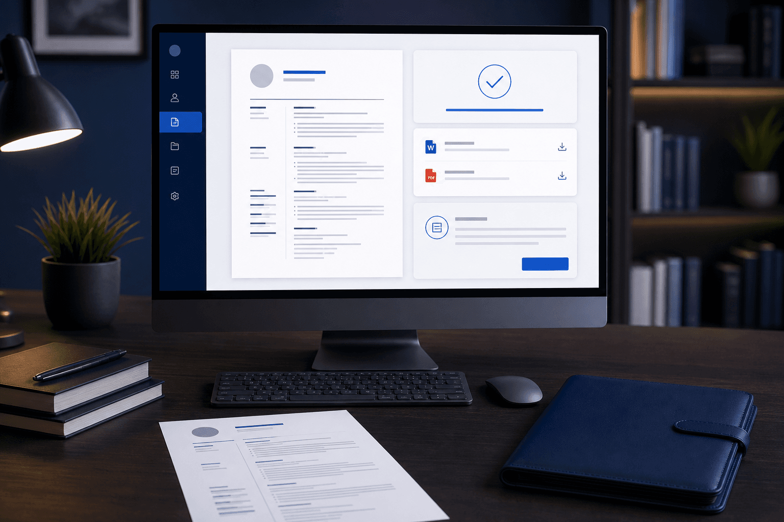 Desktop web portal for final resume approval and file delivery
