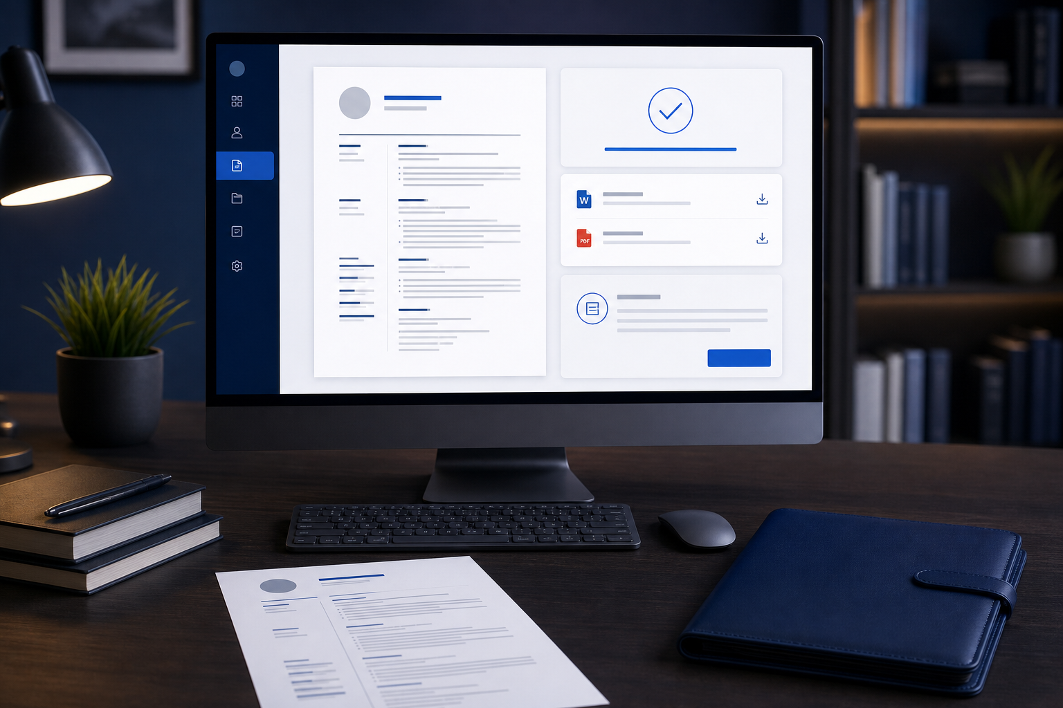 Desktop web portal for final resume approval and file delivery